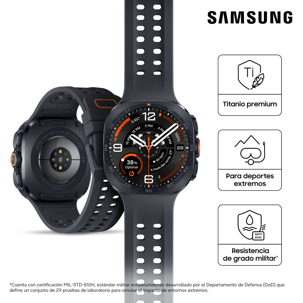 Imagen 2 del producto Smartwatch Samsung Galaxy Watch Ultra 2, pantalla AMOLED 1.52 pulgadas, con LTE, 10 ATM, hasta 80 h, negro